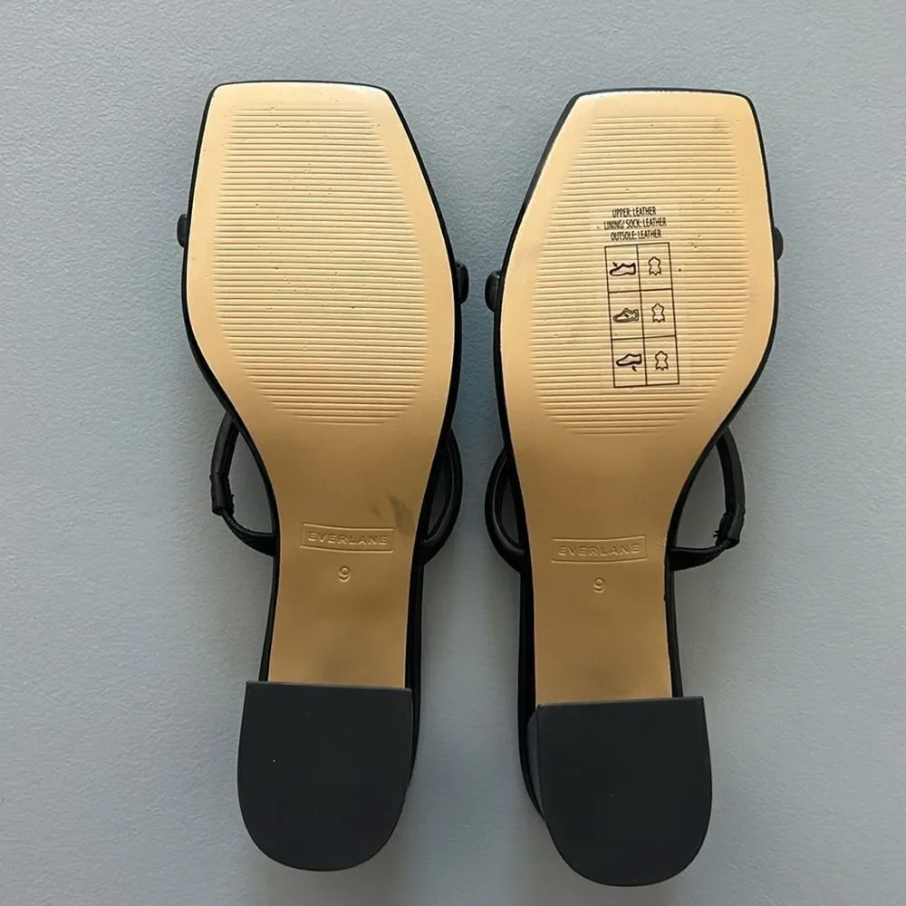 New Everlane The Double Strap Heel in Black Size 9 - Picture 9 of 11